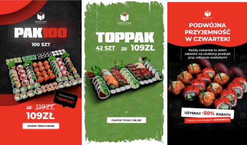Google Ads reklama dla sieci restauracji sushi