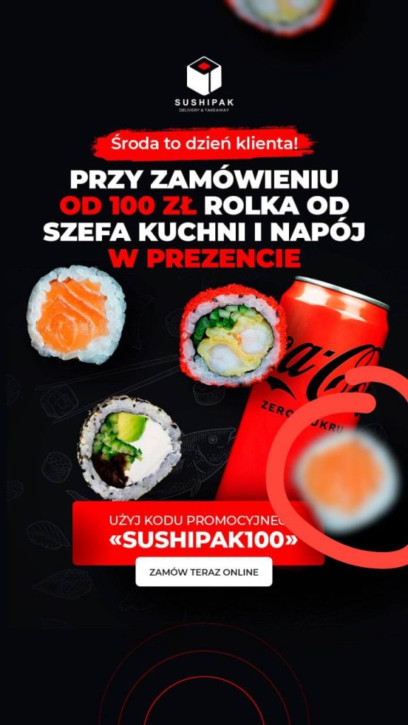 Reklama Google Ads sieci restauracji sushi w Polsce