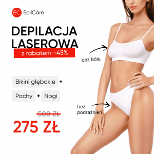 Reklama salonu depilacji laserowej EpilCare w Warszawie